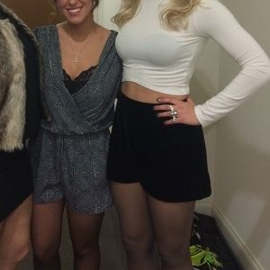 Reformation velvet black shorts